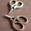 Mini Yarn + Thread Scissors -loop knitting store AntiquegoldandcopperminiscissorsatLoopLondon
