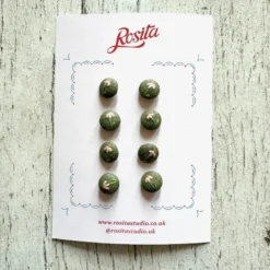 Rosita Studio Embroidered Buttons -loop knitting store B Rosita studio at Loop London