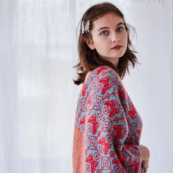 Loop - Dreaming Of Butterflies Wrap - Printed Pattern -loop knitting store ButterflyWRapKitatLoopLondonCrimson3 336cd849 405c 4c57 b7d6 6e9b1bafd3e0