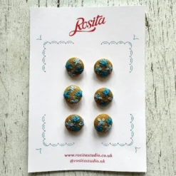 Rosita Studio Embroidered Buttons -loop knitting store C medium Rosita at Loop London