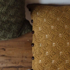 Cushion With Leaves - CaMaRose -loop knitting store CushionwithLeavesatLoopLondon2