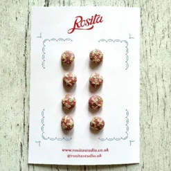 Rosita Studio Embroidered Buttons -loop knitting store E Rosita studio at Loop London