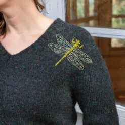 Embroidery On Knits - Judit Gummlich -loop knitting store EmbroideryOnKnits Dragonfly