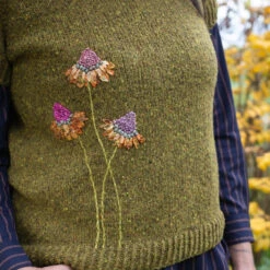 Embroidery On Knits - Judit Gummlich -loop knitting store EmbroideryOnKnits Echinacea