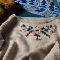 Embroidery On Knits - Judit Gummlich -loop knitting store EmbroideryOnKnits FloralCrest