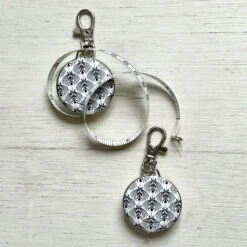 Graphic Tape Measure With Key Clip 13 Graphic Tape Measure With Key Clip -loop knitting store Fern key chain tape measure at Loop London