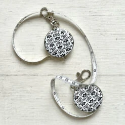 Graphic Tape Measure With Key Clip 10 Graphic Tape Measure With Key Clip -loop knitting store Flower key chain tape measure at Loop London