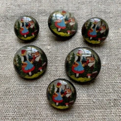 Little Red Riding Hood And Wolf Button