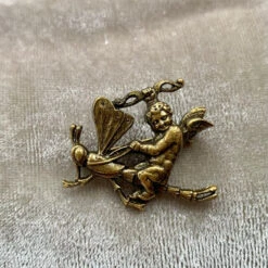 Cherub Riding A Dragonfly - Brooch