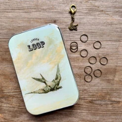 Loop Haberdashery Bird Tin With Stitch Markers 11 Loop Haberdashery Bird Tin With Stitch Markers -loop knitting store IMG 6763