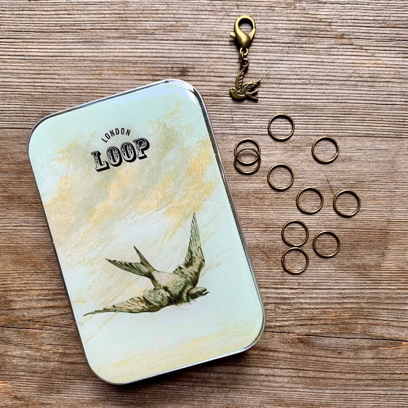 Loop Haberdashery Bird Tin With Stitch Markers 6 Loop Haberdashery Bird Tin With Stitch Markers - Image 4