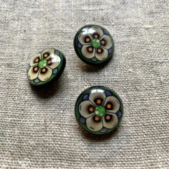 Kaleidoscope Flower Button -loop knitting store KaleidoscopeyellowbuttonatLoopLondon