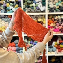 Isager Lace Scarf Pattern -loop knitting store LACESCARFIsager1atLoopLondon