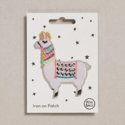Petra Boase - Iron On Patch -loop knitting store Llama patch at Looop London