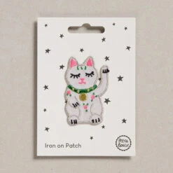 Petra Boase - Iron On Patch -loop knitting store Lucky cat at Loop LOndon
