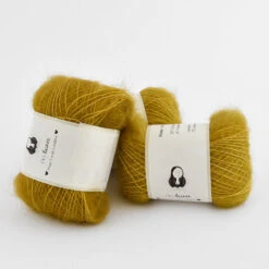 (Vi)laines - Mohair Silk Boulettes -loop knitting store MohairBouletteInTheSunflower sShadeatLoopLondon