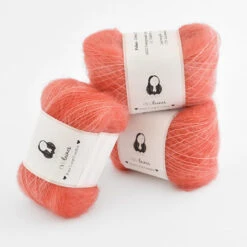 (Vi)laines - Mohair Silk Boulettes -loop knitting store MohairBoulettePomegranateSquashatLoopLondon