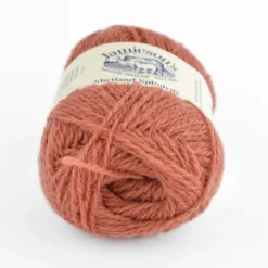 Jamieson's Shetland Spindrift - Reds & Oranges -loop knitting store Spindrift Cinnamon at Loop London 1