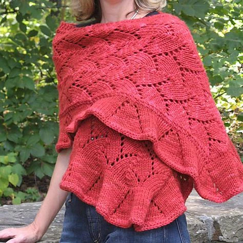 Tree Knitter -Sugar Maple Ruffled Rectangular Lace Shawl 3 Tree Knitter -Sugar Maple Ruffled Rectangular Lace Shawl