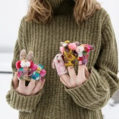 Tiny Friends: A Guide To Mosaic Embroidery By Tomomi Mimura 18 Tiny Friends: A Guide To Mosaic Embroidery By Tomomi Mimura -loop knitting store TomomiMimuraFingerPuppets