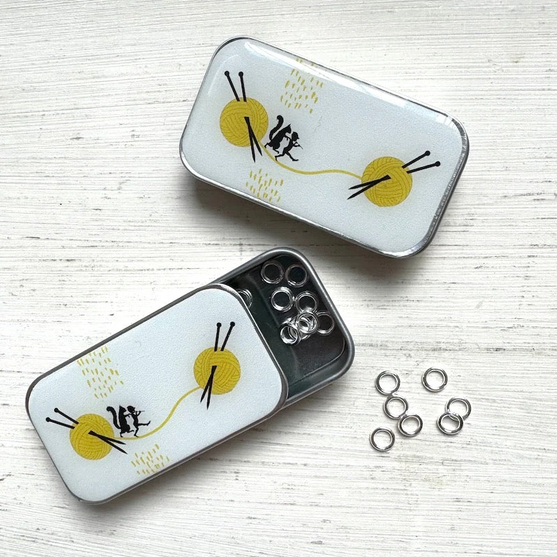 Piper And Squirrel Stitch Marker Tin 3 Piper And Squirrel Stitch Marker Tin