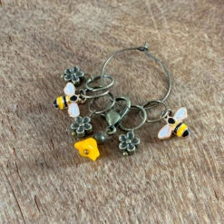 Bee And Bloom Stitch Markers -loop knitting store YellowBeeandBloomStitchMarkersatLoopLondon