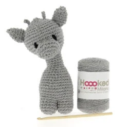 Hoooked Giraffe Kit - Ziggy -loop knitting store ZiggylightgreyatLoopLondon3