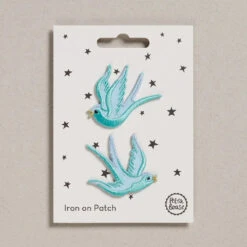 Petra Boase - Iron On Patch -loop knitting store blue swallows at Loop London