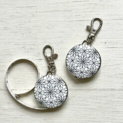 Graphic Tape Measure With Key Clip 12 Graphic Tape Measure With Key Clip -loop knitting store mandala key chain tape measure at Loop London