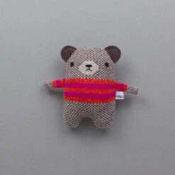 Sally Nencini - Mini Bears 11 Sally Nencini - Mini Bears -loop knitting store mini bear pink orange crop at Loop London