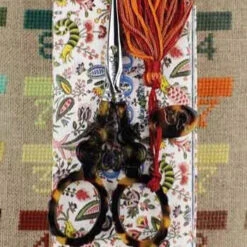 Sajou Scissors - Tortoiseshell "S" Style -loop knitting store pair of embroidery scissors tortoiseshell style s