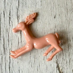 Acorn & Will Deer Brooch -loop knitting store peach puff deer brooch at Loop London