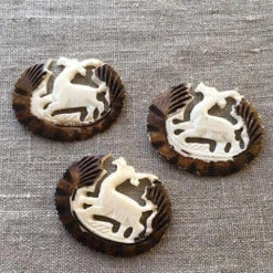 Oval Bone Goat Brooch