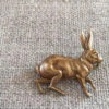 Bronze Hare Brooch 2 Bronze Hare Brooch -loop knitting store prod 6726