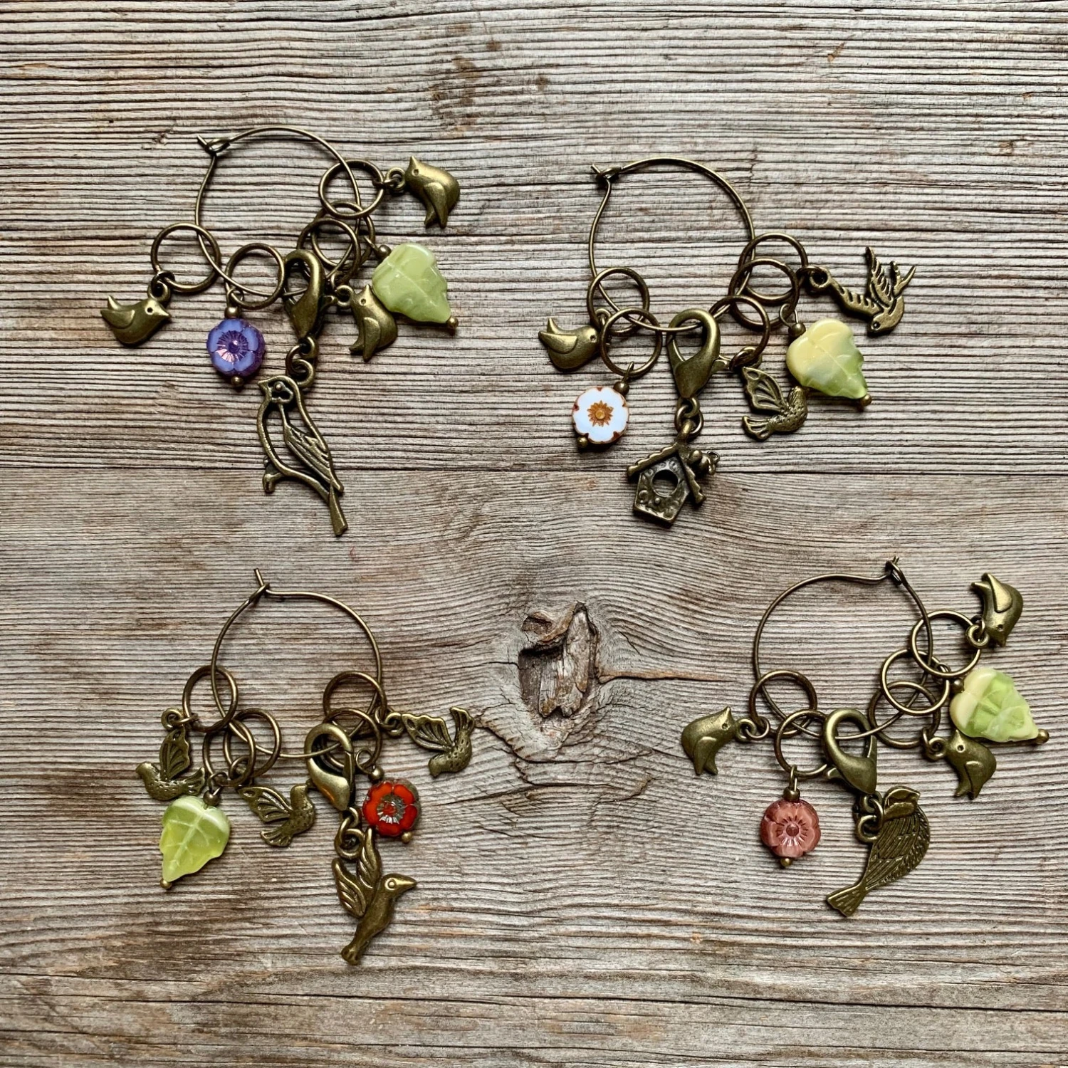 Springtime Bird Stitch Marker Sets 3 Springtime Bird Stitch Marker Sets